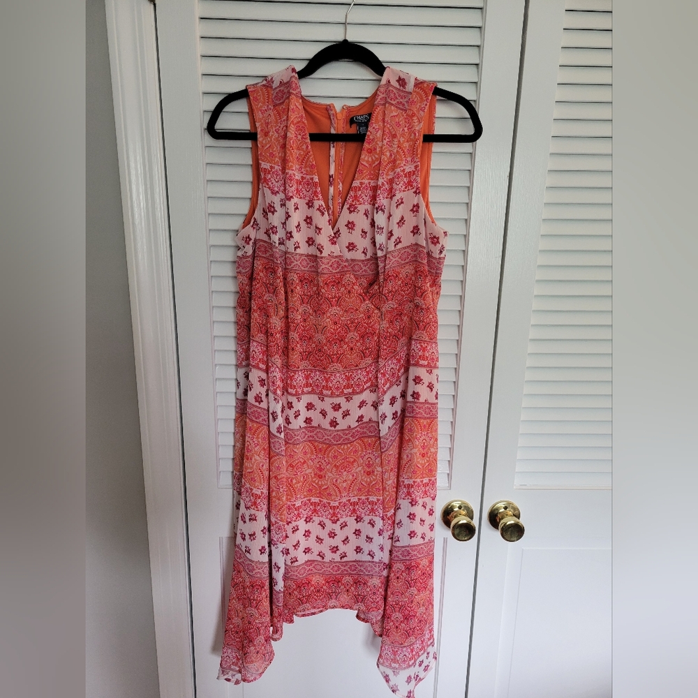 Pink and Orange Sleeveless Dress